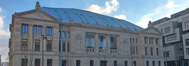 Façade du Palais de Justice de Strasbourg, monument historique du quartier impérial de la Neustadt